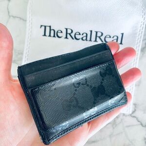 👍🏽Auth. Gucci Black Monogram Card Case